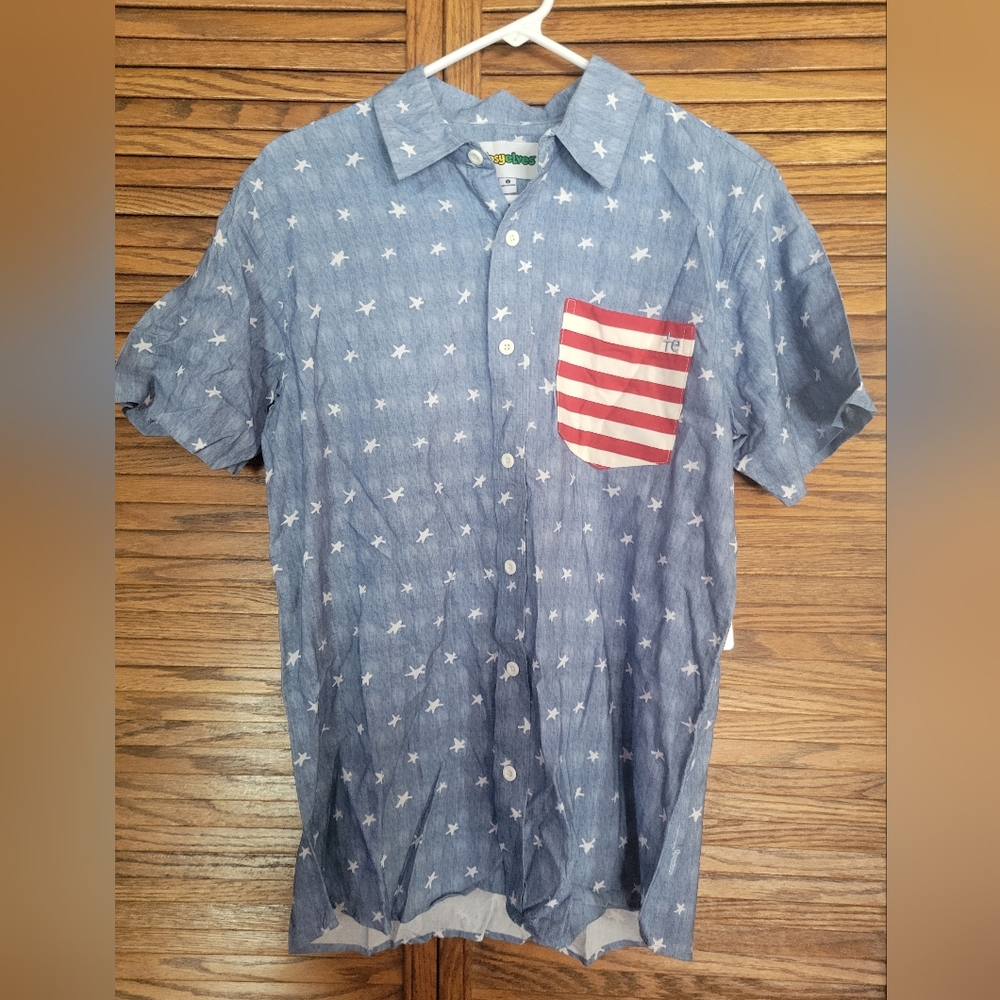 Tipsy Elves NWT Mens American Pride‎ Hawaiian Shirt Size Size Small